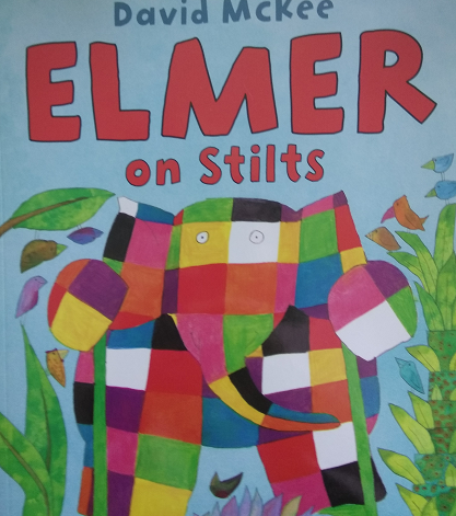 Elmer on stilts